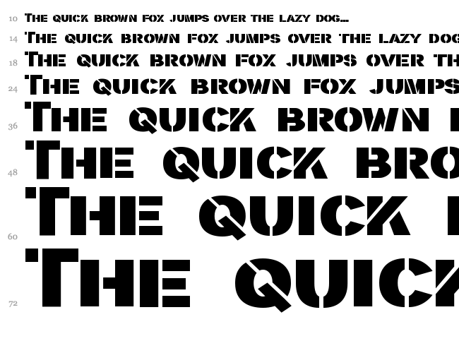 Stencilla font waterfall
