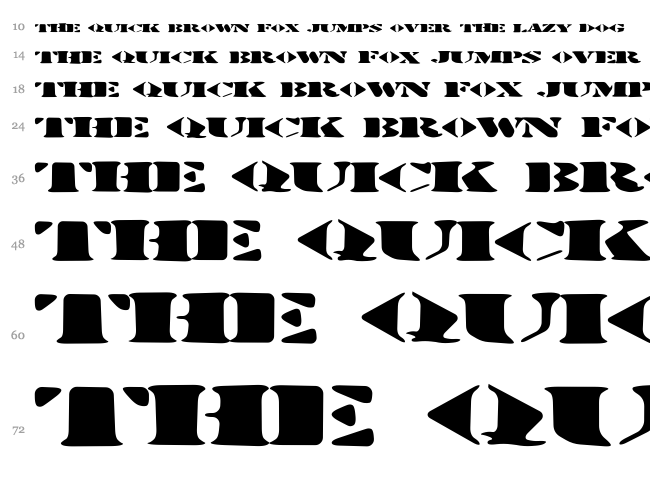Stenciltration font waterfall