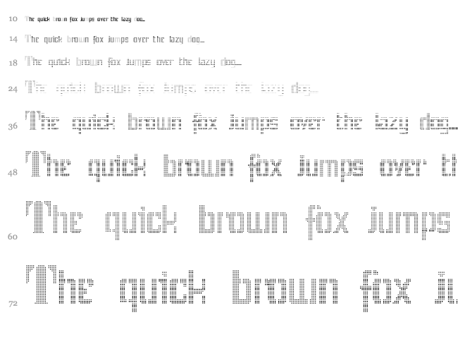 Stencix font waterfall