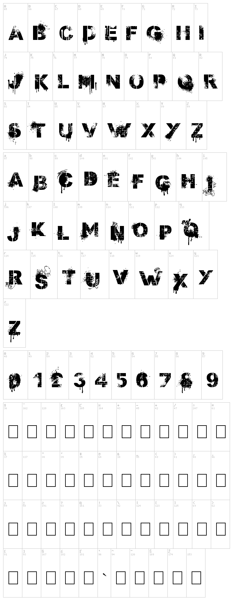Stenstreet font map