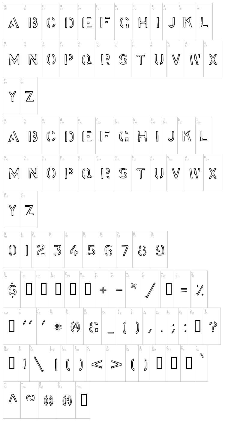 Stockstill font map