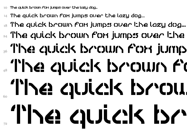 Sylar Stencil font waterfall