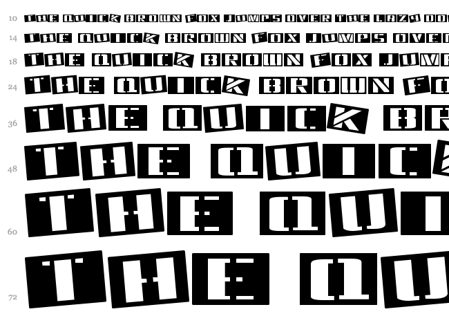 Tinsnips font waterfall
