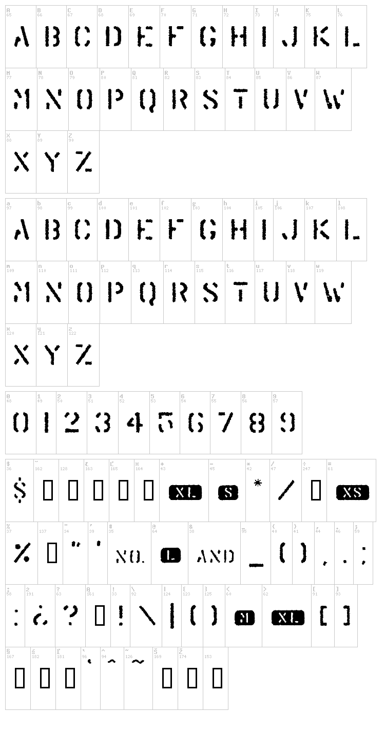 Trendy University font map