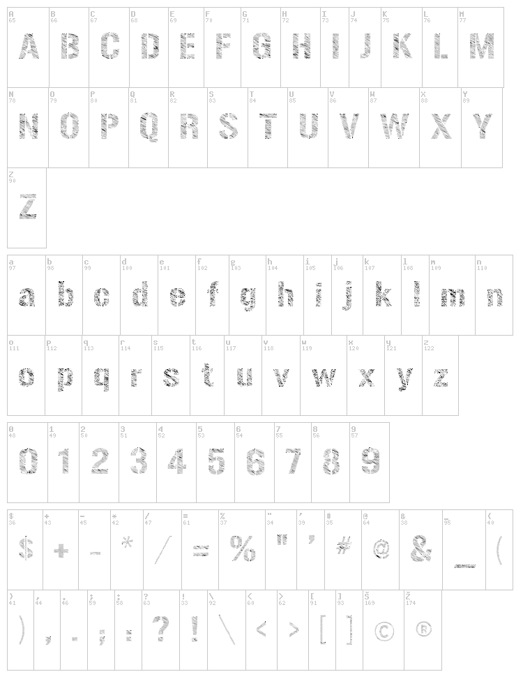 Urban Sketch font map