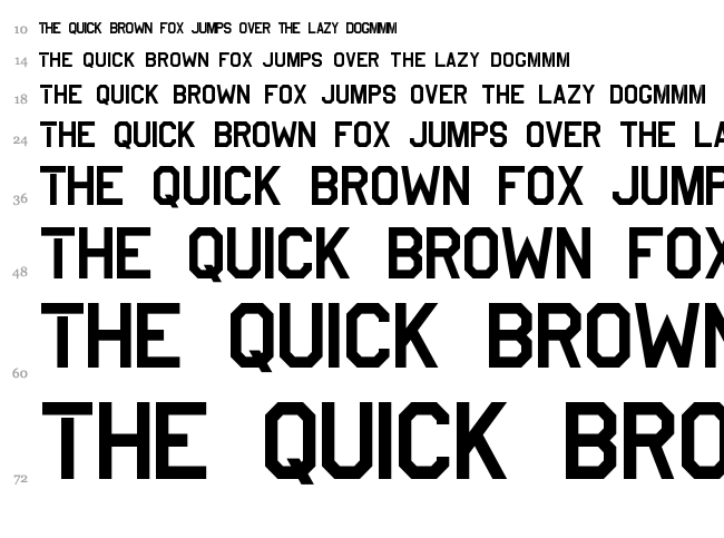 USAAF Stencil font waterfall