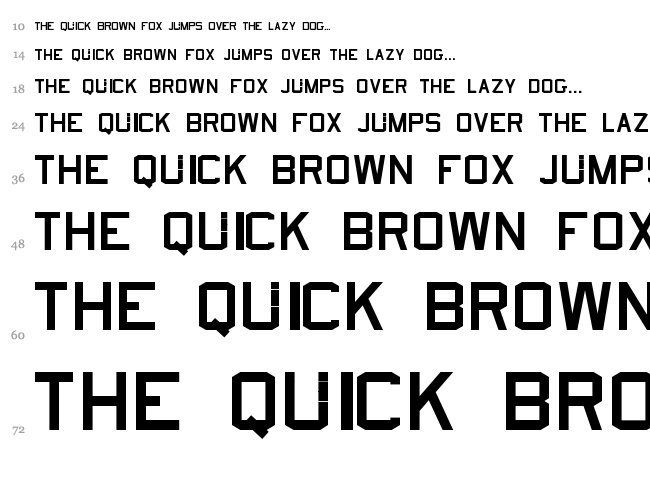 USN Stencil font waterfall