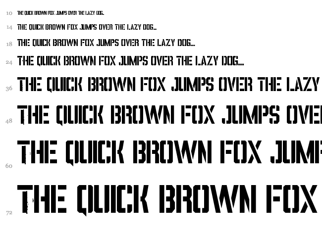 Vinca Stencil font waterfall