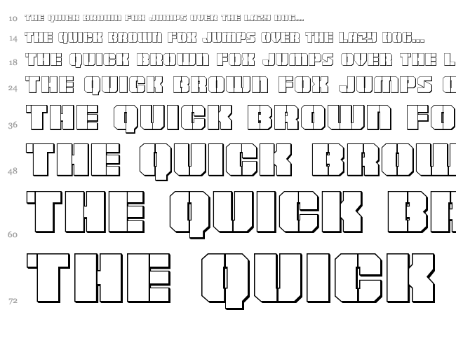 Warpthruster font waterfall