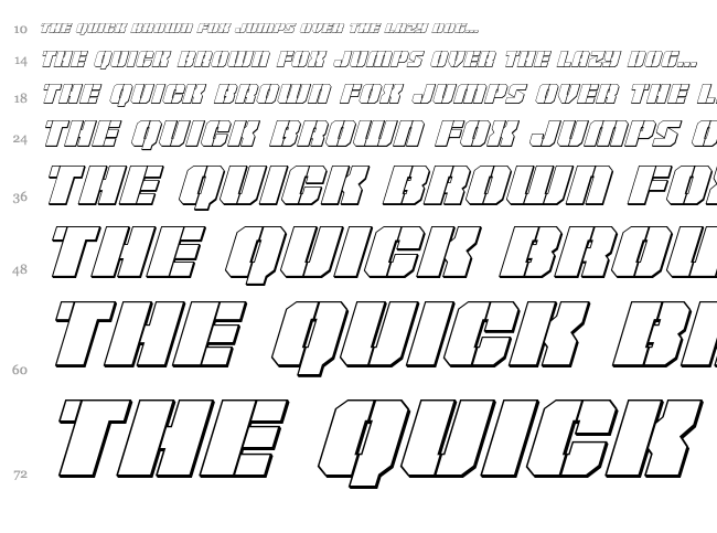 Warpthruster font waterfall