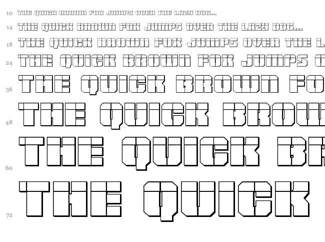Warpthruster font waterfall