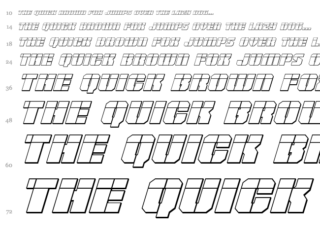 Warpthruster font waterfall