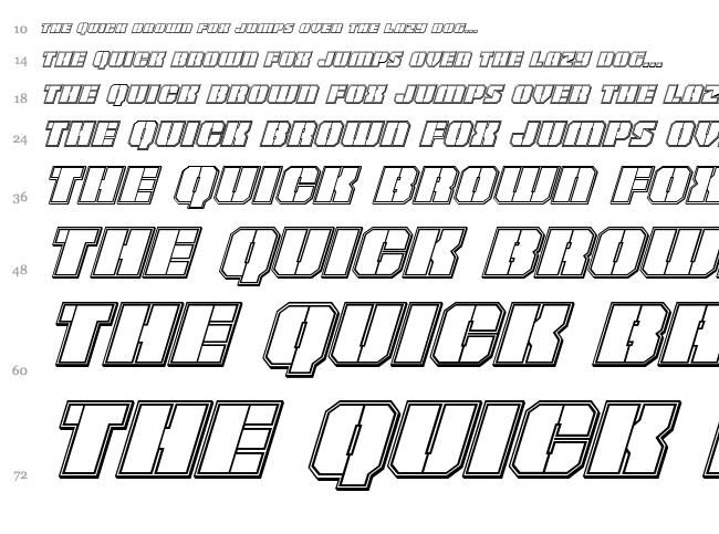 Warpthruster font waterfall