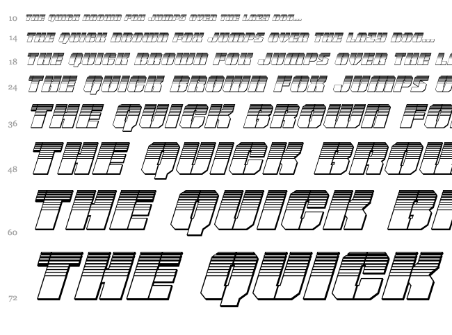 Warpthruster font waterfall