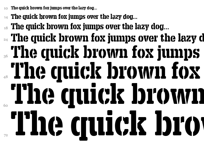 X.Template font waterfall
