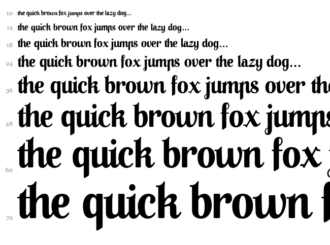 A Pompadour font waterfall