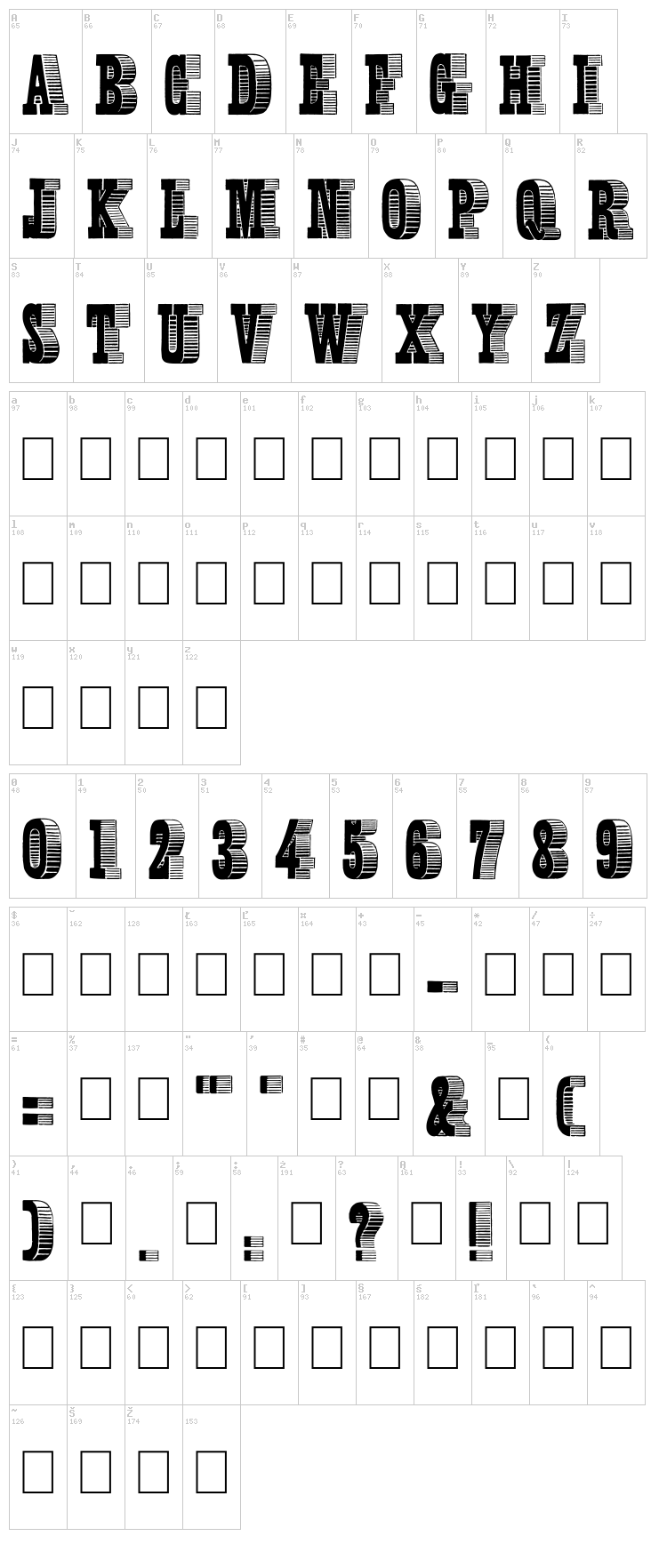 Alexandre font map