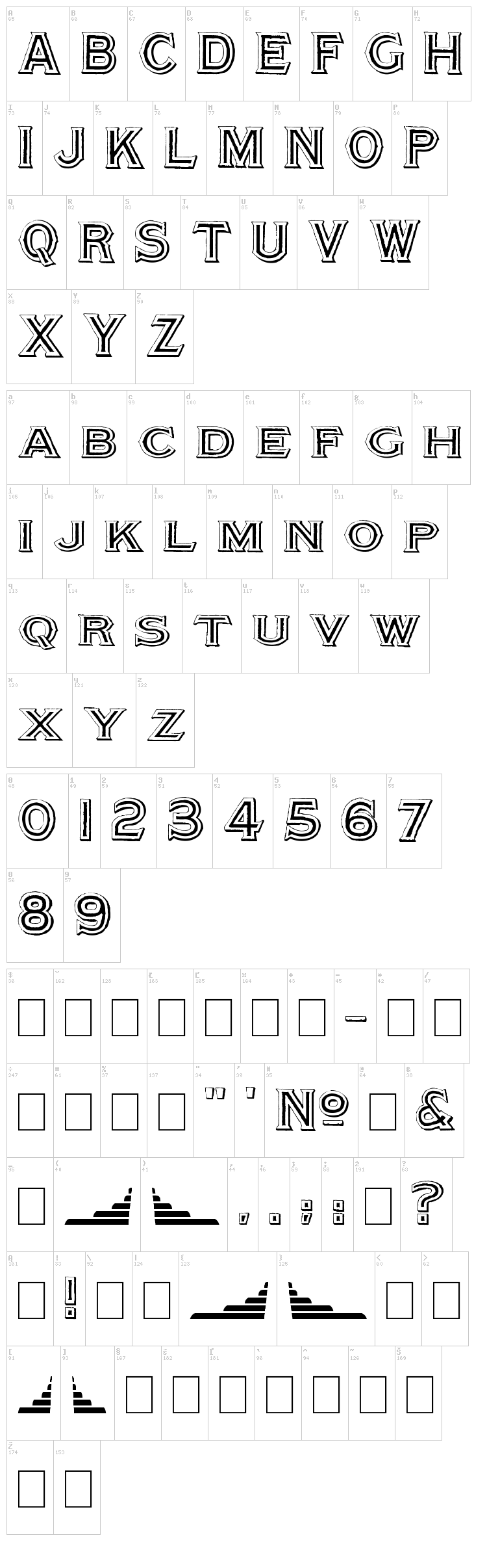Altea font map