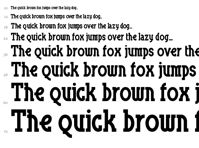 Blue Plate Special SW font waterfall