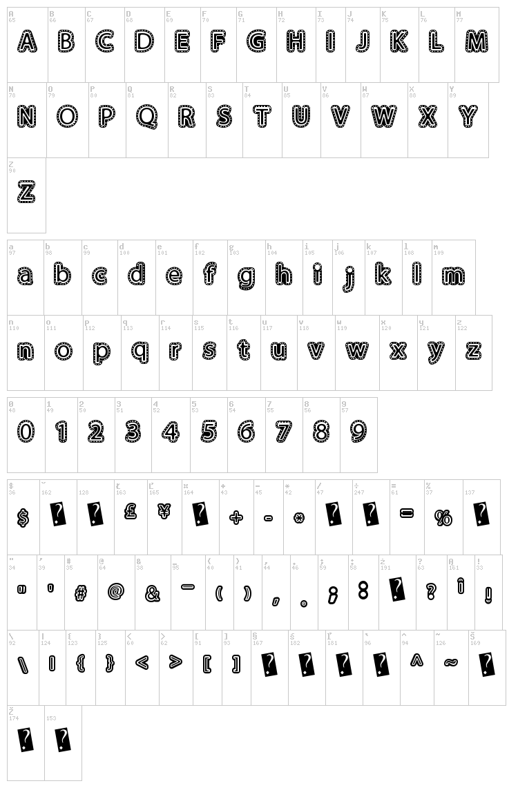 Broadway Event font map