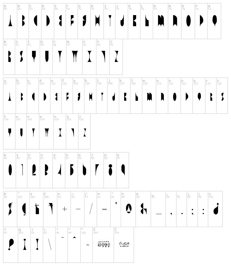 Capriccio font map