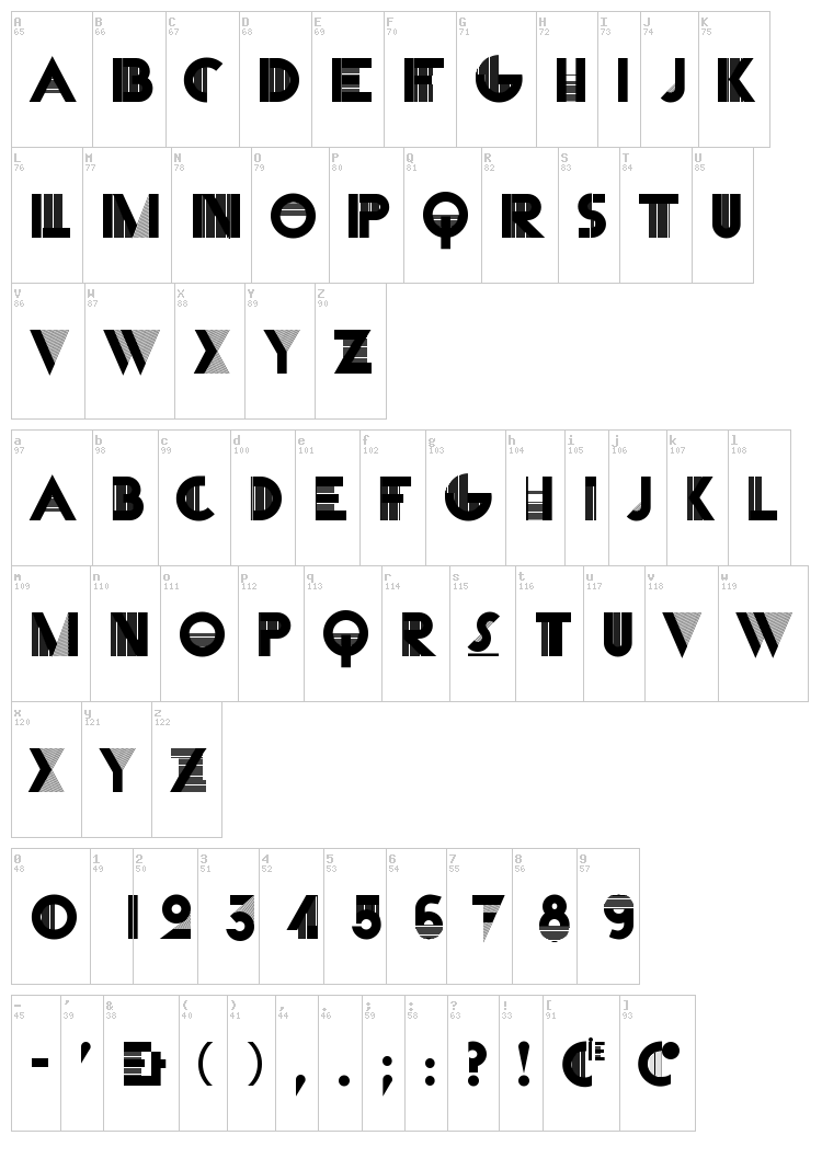 Cassandra font map