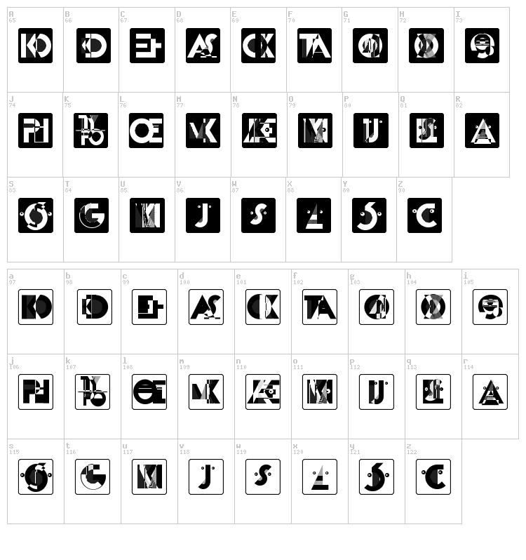 Cassandra font map