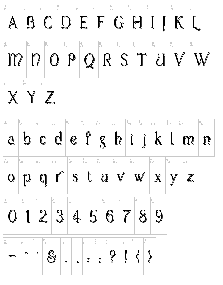 Casua font map