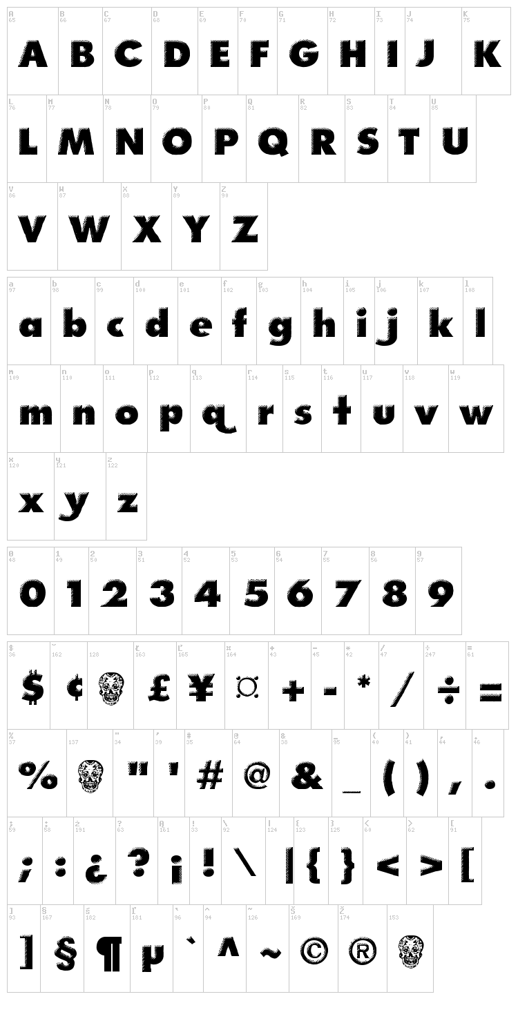 CM Cold Request font map