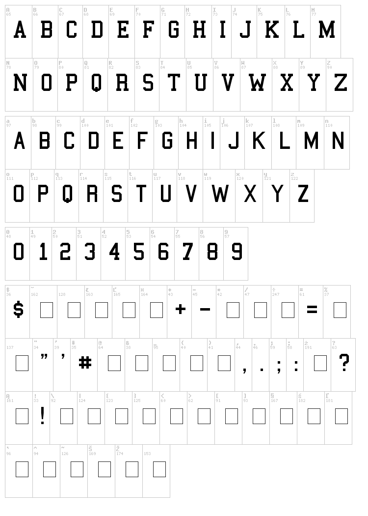 College font map