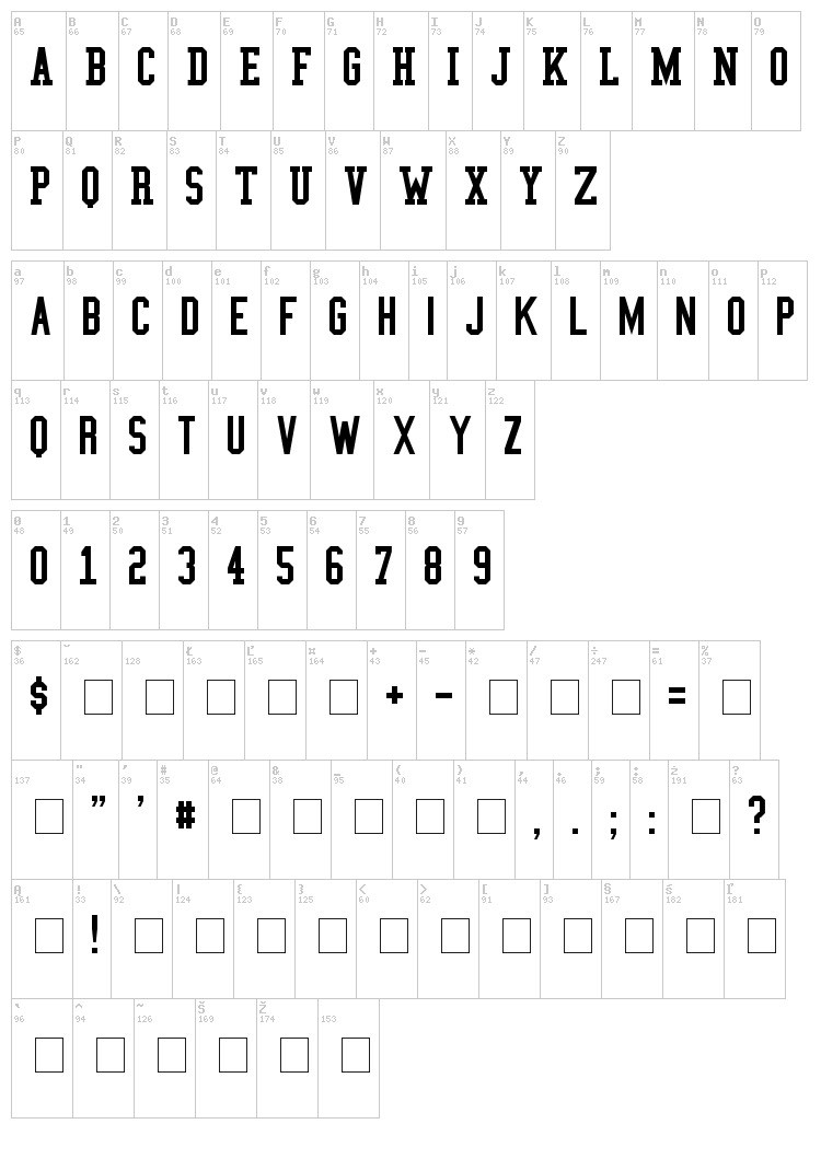 College font map