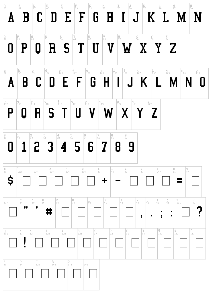 College font map