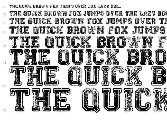 Colleged font waterfall