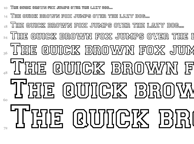 Collegiate FLF font waterfall
