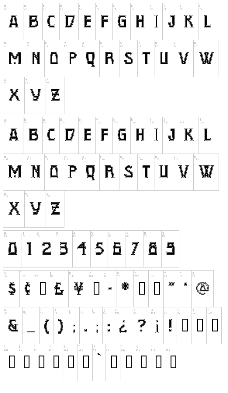 Conquistadorman NF font map