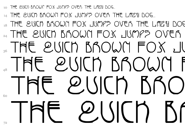 Coyote Deco font waterfall