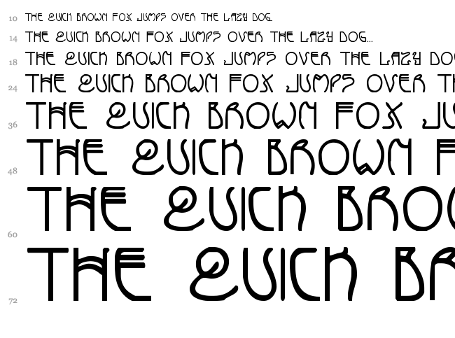 Coyote Deco font waterfall