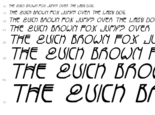 Coyote Deco font waterfall