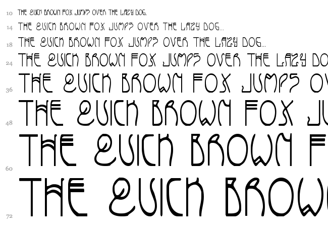 Coyote Deco font waterfall
