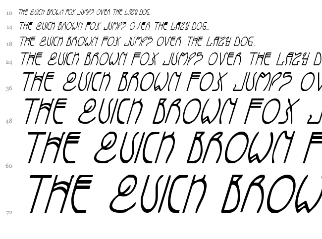 Coyote Deco font waterfall