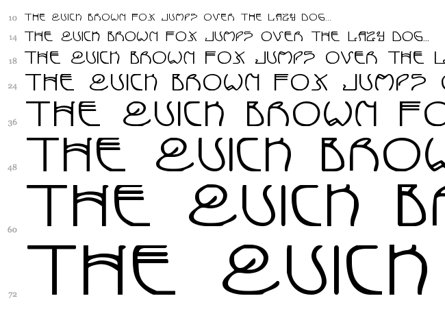 Coyote Deco font waterfall