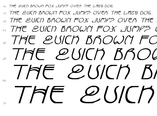 Coyote Deco font waterfall
