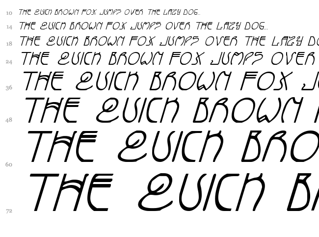 Coyote Deco font waterfall
