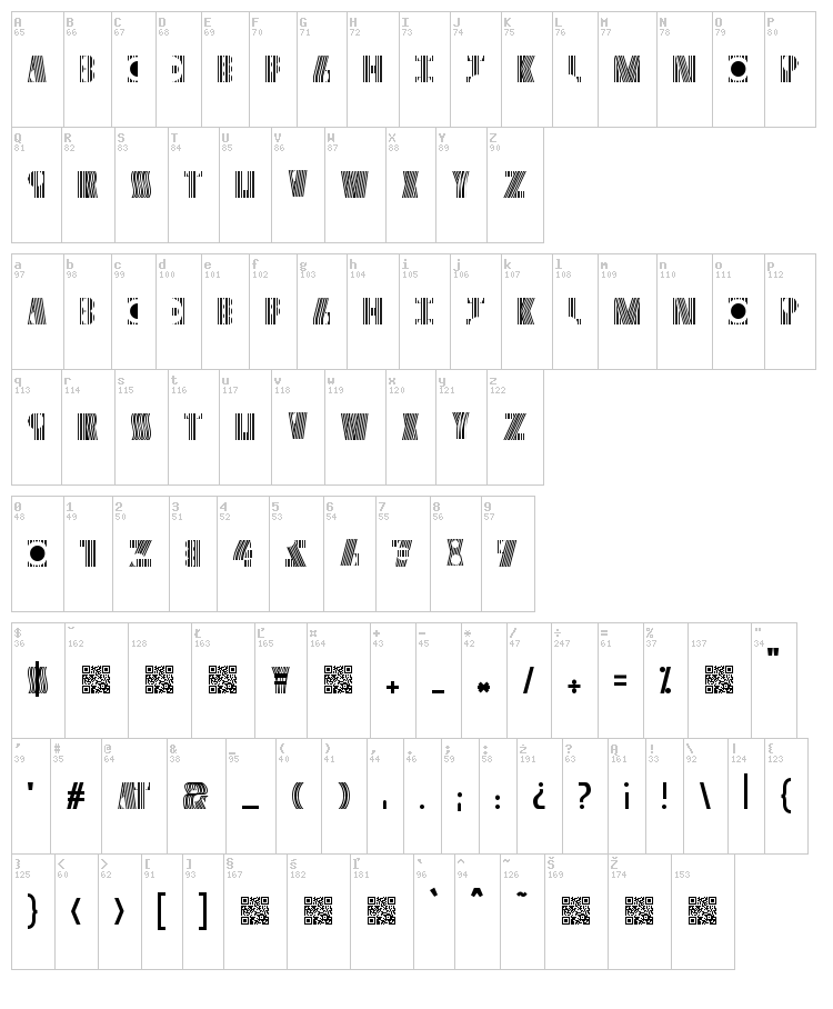 Cryptographic font map