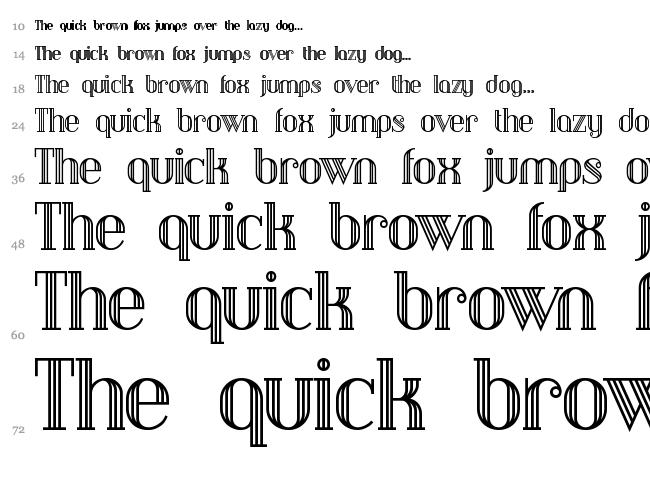 Debonair Inline font waterfall