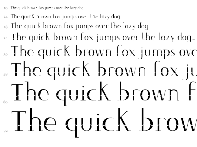 Deco Mon Type font waterfall