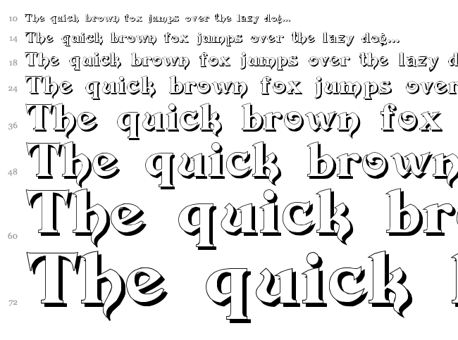 Devinne Swash font waterfall