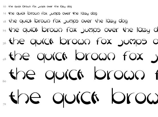 Discoid font waterfall