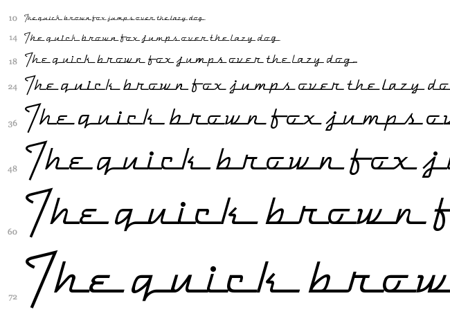 Dymaxion Script font waterfall