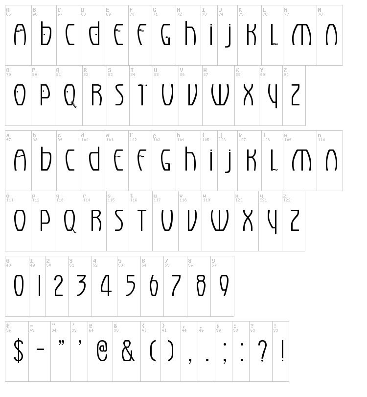 Eldora font map
